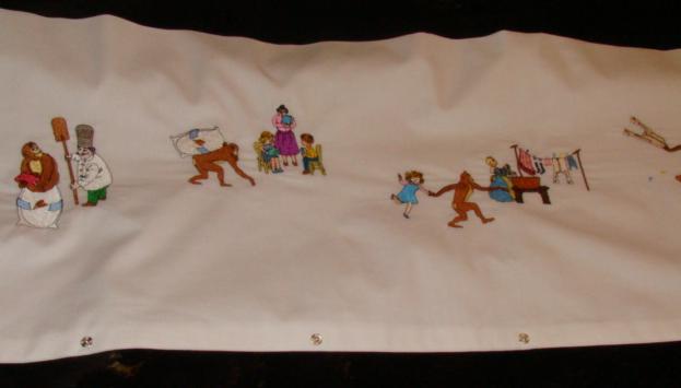 Barra com a história do Macaco de rabo cortado Parte da Barra de lençol